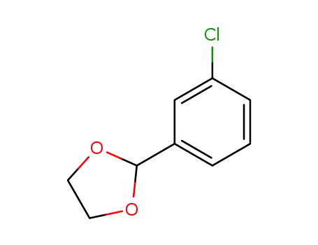 Molecular Structure of 64380-53-6 (1,3-Dioxolane, 2-(3-chlorophenyl)-)