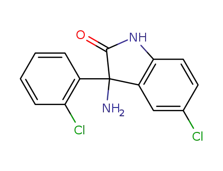 Molecular Structure of 169040-26-0 (3-Amino-5-chloro-3-(2-chlorophenyl)-1,3-di-hydroindol-2-one)