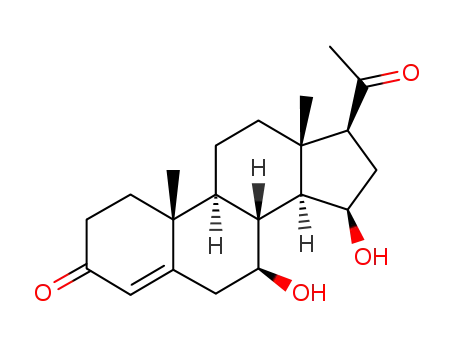 Molecular Structure of 601-90-1 (7β,15β-Dihydroxyprogesterone)