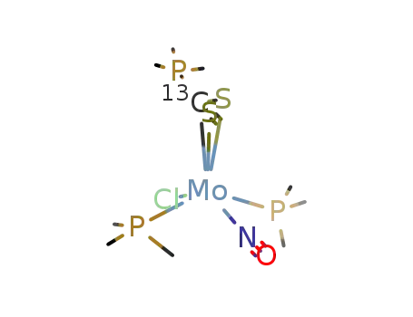 Molecular Structure of 119998-14-0 (MoCl(η3-S2CPMe3)(NO)(PMe3)2)