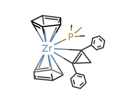 Molecular Structure of 133911-64-5 ((η2-1,2-diphenyl-1-cyclopropene)(trimethylphosphane)zirconocene)