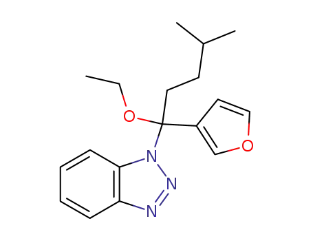 Molecular Structure of 1025878-40-3 (1-(1-Ethoxy-1-furan-3-yl-4-methyl-pentyl)-1H-benzotriazole)