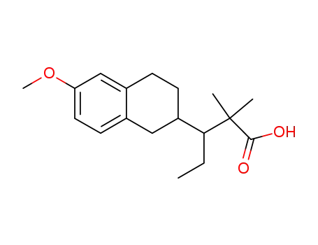 Molecular Structure of 16252-34-9 (3-(6-methoxy-1,2,3,4-tetrahydro-[2]naphthyl)-2,2-dimethyl-valeric acid)