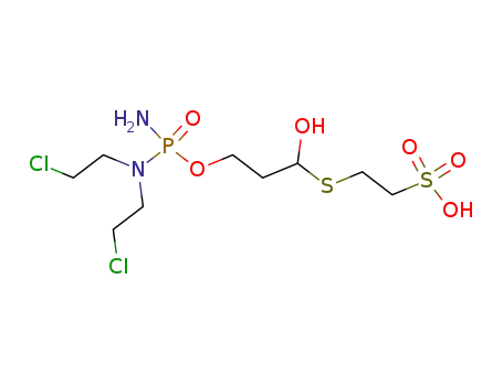 Molecular Structure of 105639-84-7 (5-Oxa-9-thia-3-aza-4-phosphaundecane-11-sulfonic acid,
4-amino-1-chloro-3-(2-chloroethyl)-8-hydroxy-, 4-oxide)