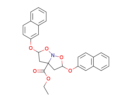 Molecular Structure of 86497-62-3 (2,5-Bis-(naphthalen-2-yloxy)-tetrahydro-isoxazolo[2,3-b]isoxazole-3a-carboxylic acid ethyl ester)