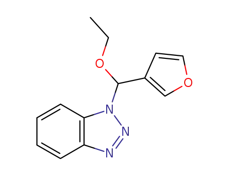 Molecular Structure of 172265-13-3 (3-<(Benzotriazol-1-yl)ethoxymethyl>furan)