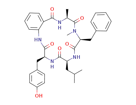 Molecular Structure of 109171-14-4 (Cyclo(L-alanyl-N-methyl-L-phenylalanyl-L-leucyl-L-tyrosyl-2-aminobenzoyl)(9CI))