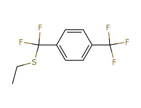 Molecular Structure of 160911-83-1 (1-(Ethylsulfanyl-difluoro-methyl)-4-trifluoromethyl-benzene)