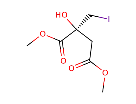 Molecular Structure of 32814-40-7 (S-(+)-Methyl-γ-iodo-β-carbomethoxy-β-hydroxy-butyrat)