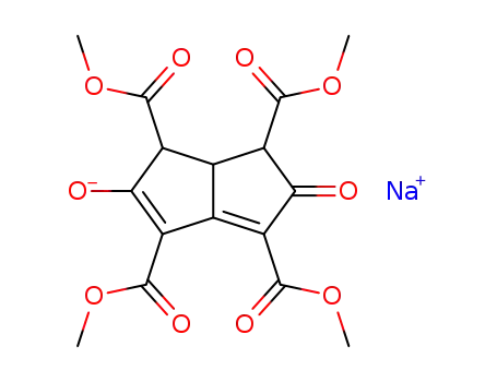 Molecular Structure of 78698-09-6 (1,3,4,6-Pentalenetetracarboxylicacid, 1,2,6,6a-tetrahydro-5-hydroxy-2-oxo-, 1,3,4,6-tetramethyl ester, sodiumsalt (1:1))