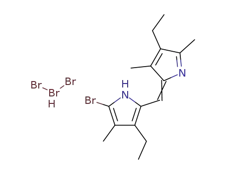 Molecular Structure of 49619-17-2 ((3-ethyl-5-bromo-4-methyl-pyrrol-2-yl)-(4-ethyl-3,5-dimethyl-pyrrol-2-ylidene)-methane; tribromoide)