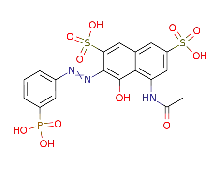 5-(Acetylamino)-4-hydroxy-3-((3-phosphonophenyl)azo)naphthalene-2,7-disulphonic acid