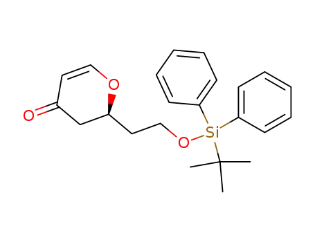 Molecular Structure of 250355-82-9 (4H-Pyran-4-one,
2-[2-[[(1,1-dimethylethyl)diphenylsilyl]oxy]ethyl]-2,3-dihydro-, (2S)-)