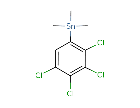 Molecular Structure of 15725-06-1 (Trimethyl(2,3,4,5-tetrachlorophenyl)stannane)