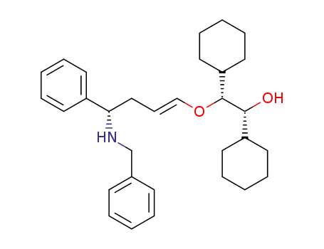 Molecular Structure of 257861-35-1 ((E)-(4S)-4-(N-benzyl)amino-1-[(1R,2R)-2-hydroxy-1,2-dicyclohexylethyl]oxy-4-phenyl-1-butene)