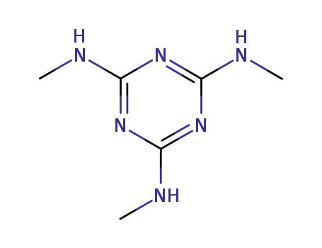 Molecular Structure of 2827-46-5 (N,N',N''-trimethyl-1,3,5-triazine-2,4,6-triamine)