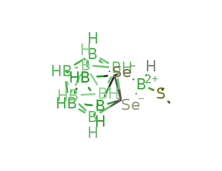 Molecular Structure of 1240387-50-1 (2-(dimethyl sulfide)-4,5-[1,2-dicarba-closo-dodecaborano<sup>(12)</sup>]-1,3-diselena-2-boracyclopentane)