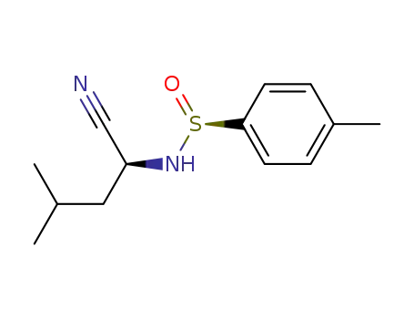 Molecular Structure of 161123-34-8 ((S<sub>S</sub>,S)-2-(p-toluenesulfinylamino)-4-methylpentanenitrile)
