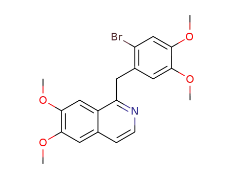 Molecular Structure of 51449-10-6 (1-(2-bromo-4,5-dimethoxybenzyl)-6,7-dimethoxyisoquinoline)