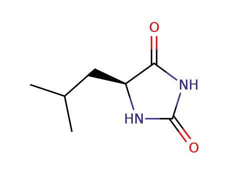 Molecular Structure of 40856-75-5 ((S)-5-(isobutyl)imidazolidine-2,4-dione)