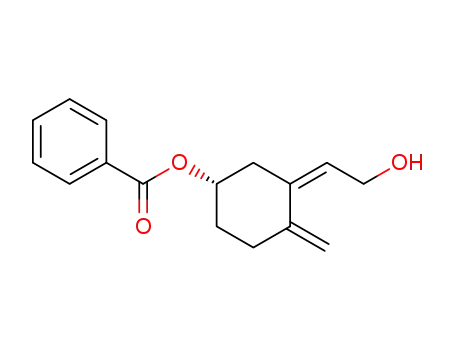 Molecular Structure of 66251-15-8 (Benzoic acid (S)-3-[2-hydroxy-eth-(Z)-ylidene]-4-methylene-cyclohexyl ester)
