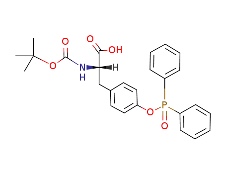 Molecular Structure of 128797-22-8 ((S)-2-tert-Butoxycarbonylamino-3-[4-(diphenyl-phosphinoyloxy)-phenyl]-propionic acid)