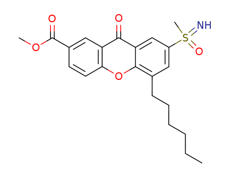 9H-Xanthene-2-carboxylicacid, 5-hexyl-7-(S-methylsulfonimidoyl)-9-oxo-, methyl ester (9CI)