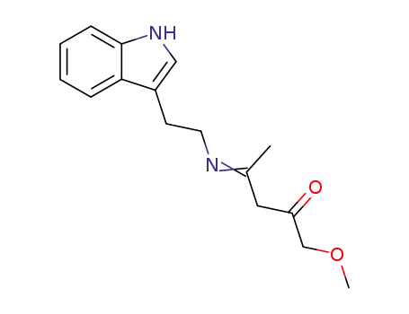 Molecular Structure of 86474-85-3 (4-<<2-(1H-indol-3-yl)ethyl>amino>-1-methoxy-3-penten-2-one)