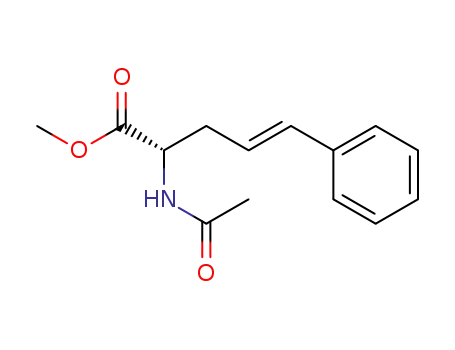 Molecular Structure of 498553-00-7 (4-Pentenoic acid, 2-(acetylamino)-5-phenyl-, methyl ester, (2S,4E)-)