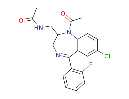 N-[[1-Acetyl-7-chloro-5-(2-fluorophenyl)-2,3-dihydro-1H-1,4-benzodiazepin-2-yl]methyl]acetamide