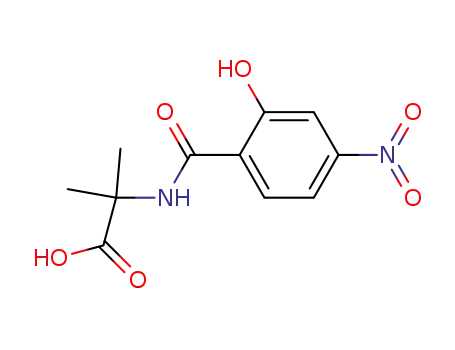 Molecular Structure of 129973-05-3 (2-(2-Hydroxy-4-nitro-benzoylamino)-2-methyl-propionic acid)