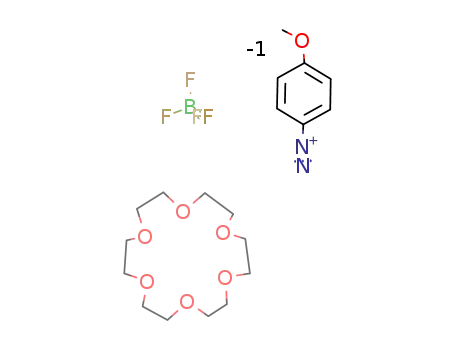 Molecular Structure of 74317-32-1 (18-crown-6/p-methoxybenzenediazonium tetrafluoroborate complex)