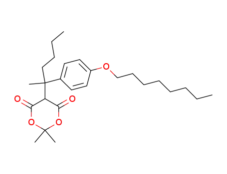 Molecular Structure of 1190929-78-2 (2,2-dimethyl-5-(2-(4-(octyloxy)phenyl)hexan-2-yl)-1,3-dioxane-4,6-dione)