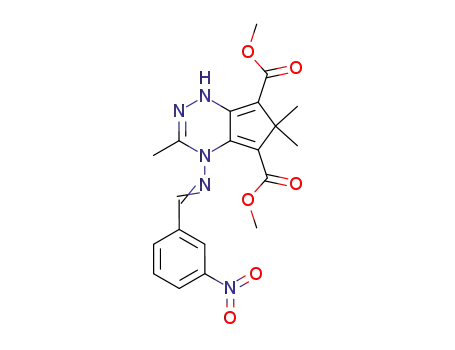 3,6,6-Trimethyl-4-{[1-(3-nitro-phenyl)-meth-(E)-ylidene]-amino}-4,6-dihydro-1H-cyclopenta[1,2,4]triazine-5,7-dicarboxylic acid dimethyl ester