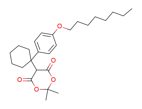 Molecular Structure of 1190929-76-0 (2,2-dimethyl-5(1-(4-(octyloxy)phenyl)cyclohexyl)-1,3-dioxane-4,6-dione)