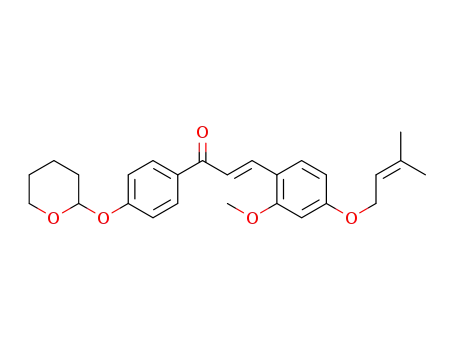 (2E)-3-{2-methoxy-4-[(3-methylbut-2-en-1-yl)oxy]phenyl}-1-[4-(tetrahydro-2H-pyran-2-yloxy)phenyl]prop-2-en-1-one