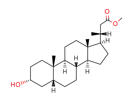 Molecular Structure of 15238-53-6 (3α-hydroxy-24-nor-5β-cholanoic acid-(23)-methyl ester)