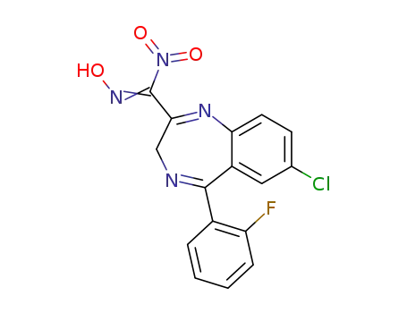 7-chloro-5-(2-fluorophenyl)-N-hydroxy-alpha-nitro-3H-1,4-benzodiazepine-2-methanimine