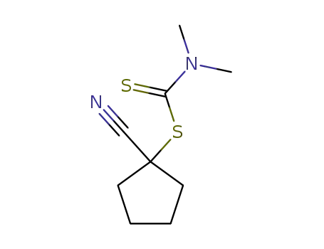 Molecular Structure of 61540-46-3 (Carbamodithioic acid, dimethyl-, 1-cyanocyclopentyl ester)