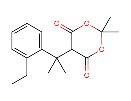 Molecular Structure of 1098072-98-0 (5-[1-(2-ethylphenyl)-1-methylethyl]-2,2-dimethyl-1,3-dioxane-4,6-dione)