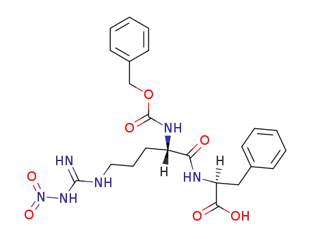 Molecular Structure of 106819-64-1 (<i>N</i>-(<i>N</i><sup>α</sup>-benzyloxycarbonyl-<i>N</i><sup>ω</sup>-nitro-L-arginyl)-L-phenylalanine)