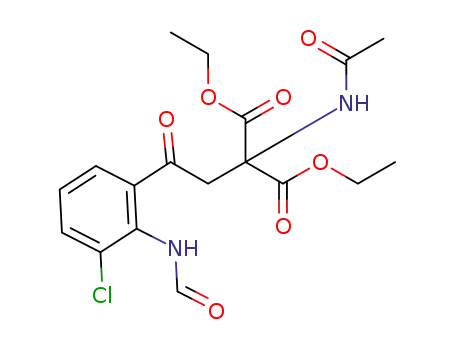 Molecular Structure of 1446522-61-7 (ethyl 2-acetamido-2-carboethoxy-5-oxo-5-(3-chloro-2-aminophenyl)pentanoate)