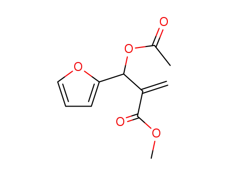 Molecular Structure of 124957-39-7 (2-Furanpropanoic acid, b-(acetyloxy)-a-methylene-, methyl ester)