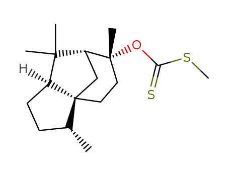 Molecular Structure of 35812-25-0 (Dithiocarbonic acid S-methyl ester O-((3R,3aS,6R,7R,8aS)-3,6,8,8-tetramethyl-octahydro-3a,7-methano-azulen-6-yl) ester)