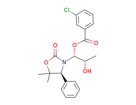 Molecular Structure of 1067232-34-1 ((4S,1'R,2'S)-N<sup>(3)</sup>-[1'-(m-chlorobenzoyl)-2'-hydroxy-propan-1'-yl]-4-phenyl-5,5-dimethyloxazolidin-2-one)