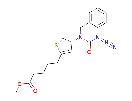 Molecular Structure of 151415-06-4 (Δ<sup>2,3</sup>,N-(Phenylmethyl)-2-(carbomethoxybutyl)dihydrothiophene-4(S)-carbamoyl azide)