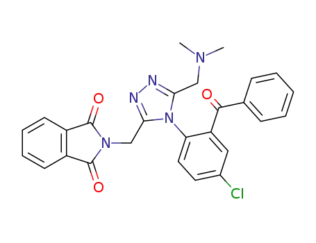 Molecular Structure of 54042-46-5 (<i>N</i>-[4-(2-benzoyl-4-chloro-phenyl)-5-(dimethylamino-methyl)-4<i>H</i>-[1,2,4]triazol-3-ylmethyl]-phthalimide)