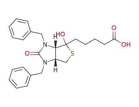 Molecular Structure of 863203-60-5 (5-((3aS,6aR)-1,3-dibenzyl-4-hydroxy-2-oxohexyl-1H-furo[3,4-d]imidazol-4-yl)pentenoic acid)
