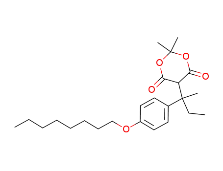 Molecular Structure of 1190929-77-1 (2,2-dimethyl-5-(2-(4-(octyloxy)phenyl)butan-2-yl)-1,3-dioxane-4,6-dione)