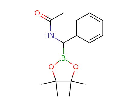 Molecular Structure of 867182-05-6 (N-[phenyl(4,4,5,5-tetramethyl-1,3,2-dioxaborolan-2-yl)methyl]acetamide)